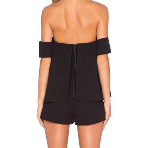 C/Meo Collective Palisades Black Off Shoulder Overlay Romper S - Picture 2 of 9